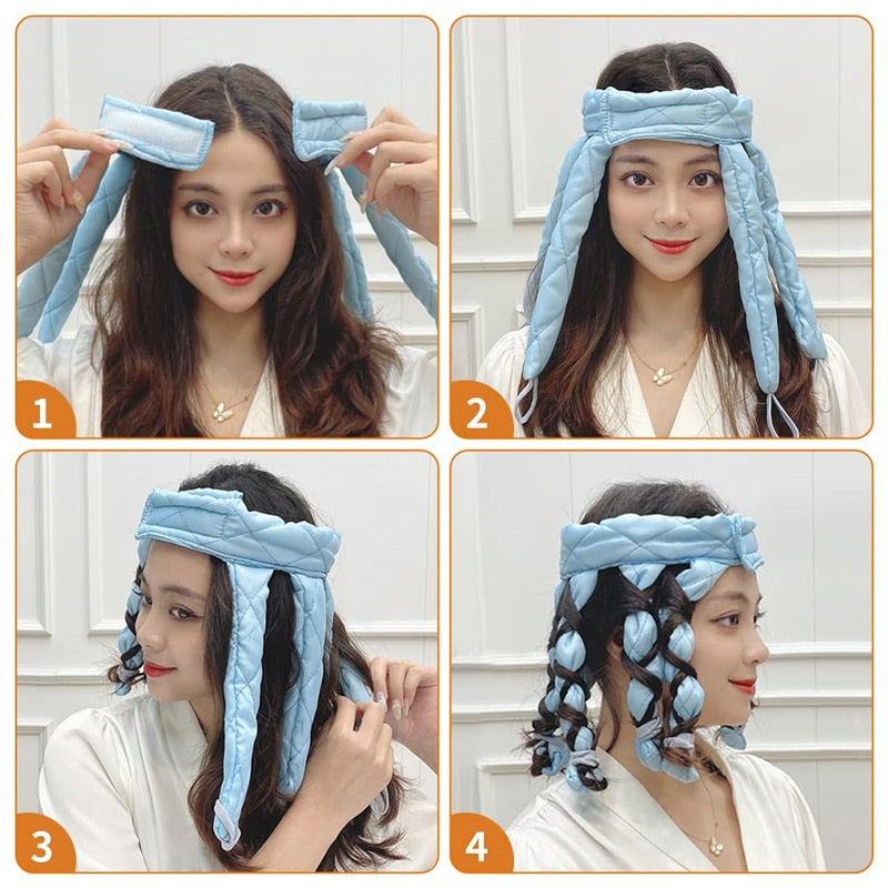 Octopus Heatless Curling Rod Headband Hair Curler No Heat Headband Adjustable Detachable Hair Rollers Headband for Long Hair