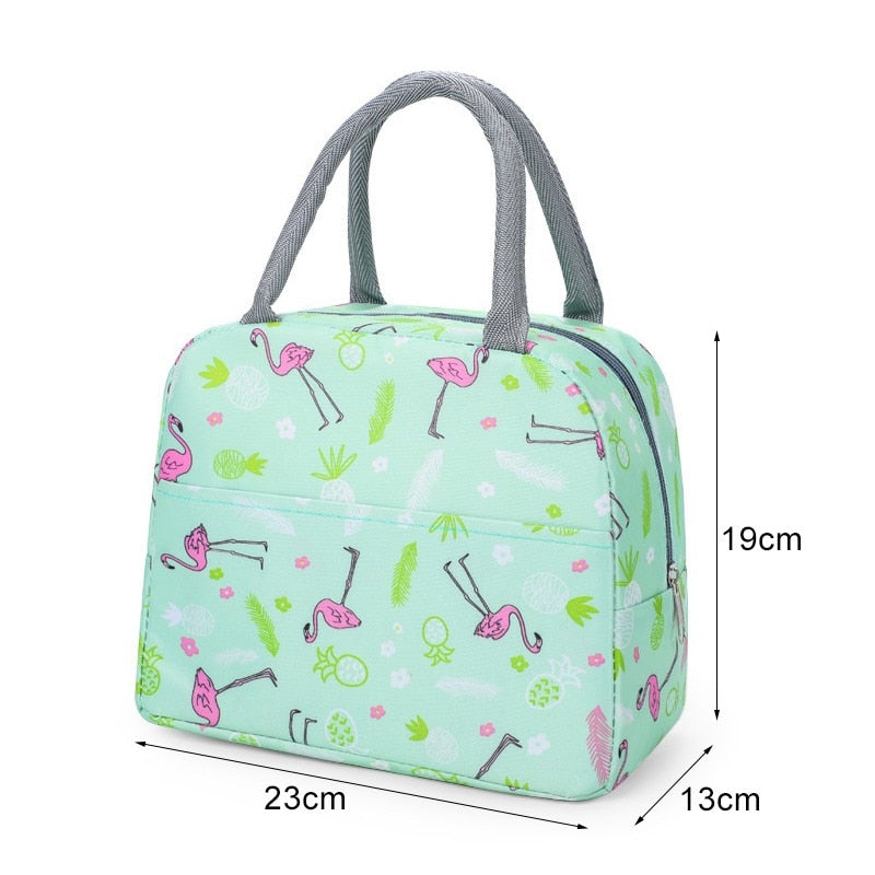 New Portable Lunch Bag Portable Insulated Canvas Lunch Bag Ladies Kids Breakfast Storage Bag Food Cooling Insulation Container