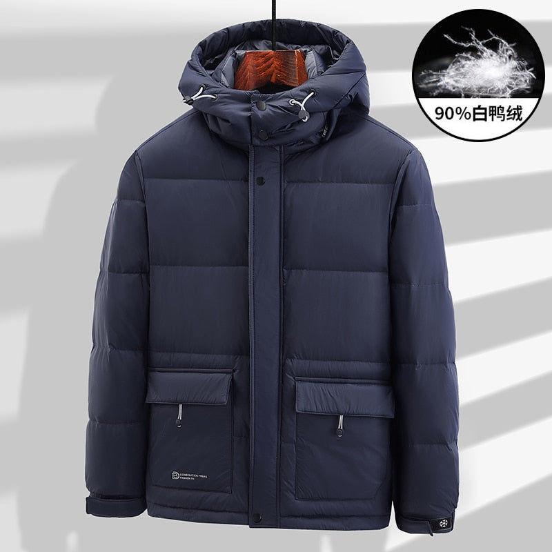 8XL Plus Size Men Winter New Ultralight Warm 90% Duck Down Jacket Coat Parka Men Autumn Casual Outfit Waterproof Hat Down Jacket