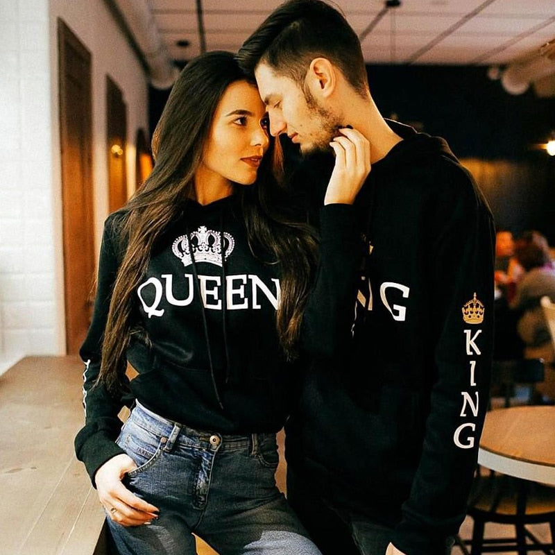 2021 Women Men Hoodies Pullovers Tracksuits King Queen Printed Sweatshirt Lovers Couples Hoodie Hooded Sweatshirt