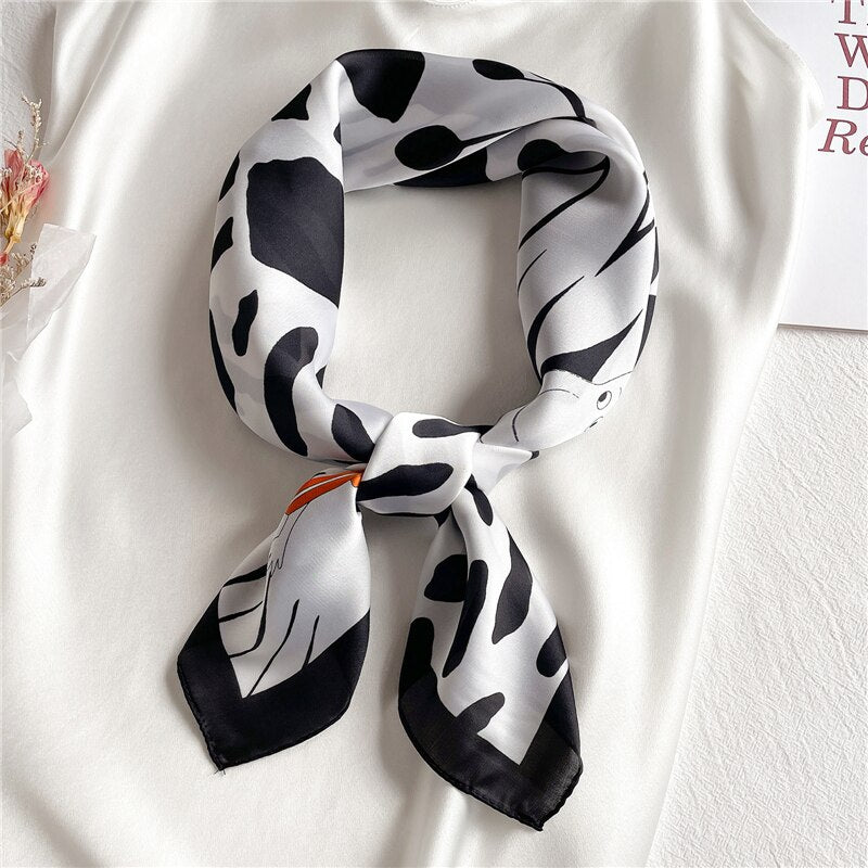 Design Silk Feeling Square Scarf Women Luxury 70cm Shawl Wraps Female Hair Hand  Wrist Foulard Headkerchief Hijab Bandana New