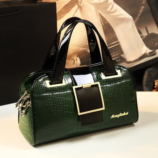 Mother Bag New Fashion Women Handbag Shoulder Messenger Middle-aged Leather Female Bag Crocodile Pattern Portable Boston Bags