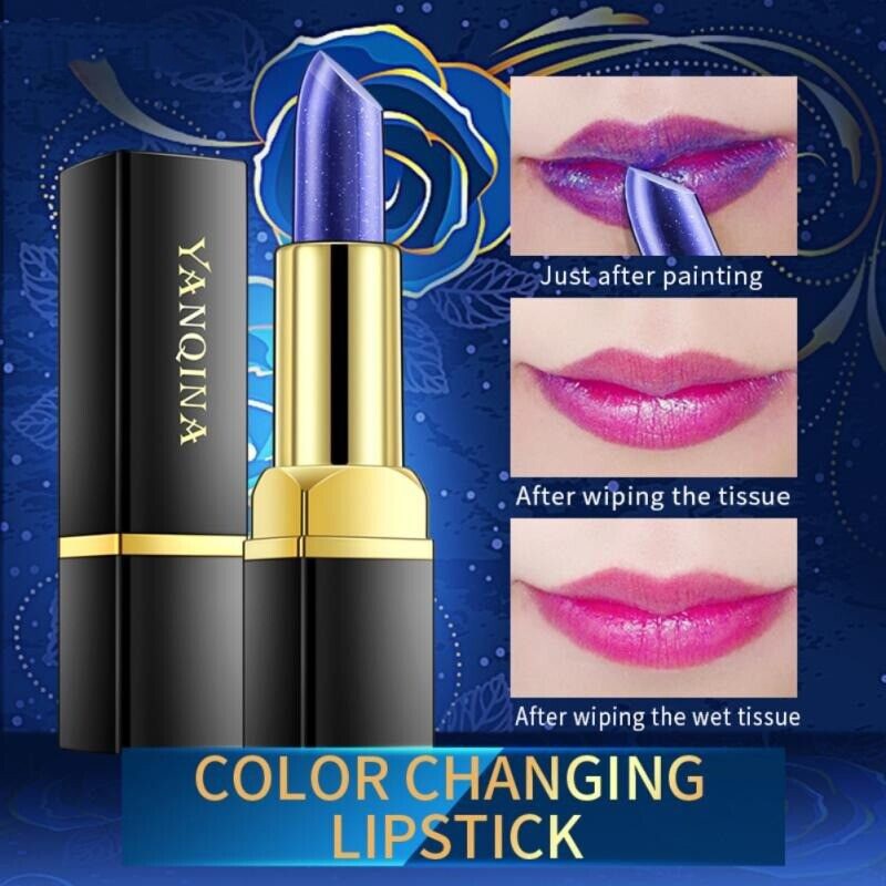 Lip Balm Blue Rose Lipstick Waterproof Temperature Color Changing Moisturizing Base Makeup Long Lasting Natural Beauty