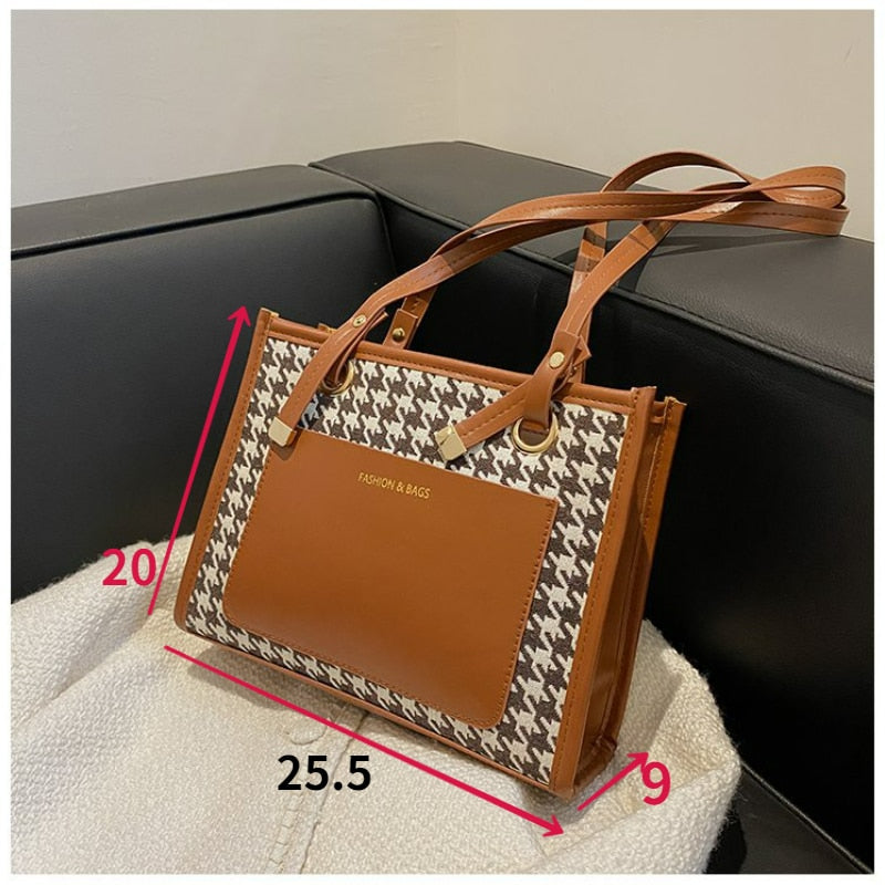 TRAVEASY 2023 New Bag Female Korean Fashion Leopard Print Plaid Large Capacity Tote Bag handbags Bill of Lading Shoulder Bag