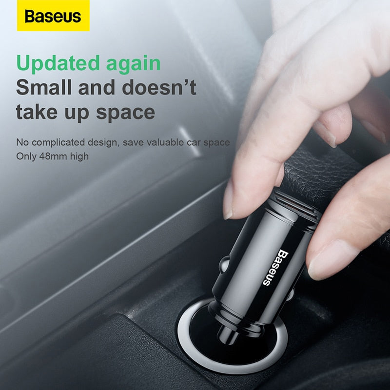 Baseus USB Car Charger Quick Charge 4.0 QC4.0 QC3.0 QC SCP 5A PD Type C 30W Fast Car USB Charger For iPhone Xiaomi Mobile Phone