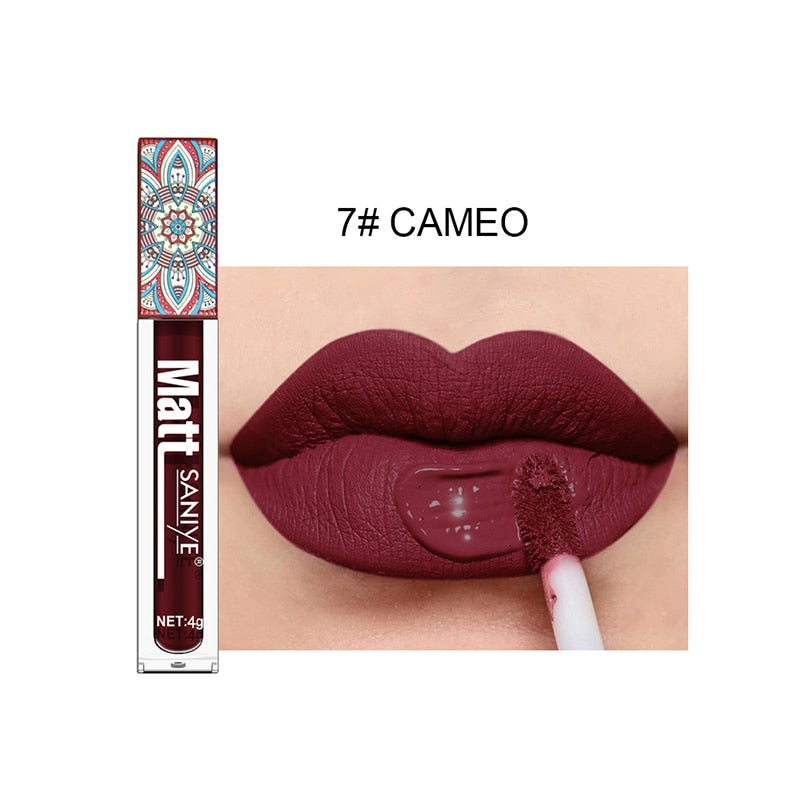 9Colors Matte Liquid Lipsticks Waterproof Ultra Velvet Lip Stick Pigment Sexy Red Nude Long Lasting Lip Gloss Makeup