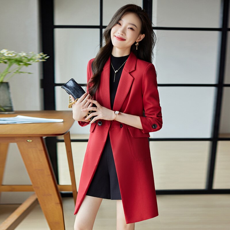 Autumn Trench Coat for Women  Mid-length  Jackets 2022 New Fashion Women Clothing Suit Jacket Women OL Elegant Long Coat Women