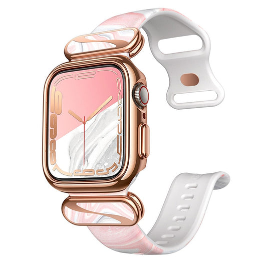Case For Apple Watch 7/6/SE/5/4 (45/44mm) I-BLASON Cosmo Luxe Series Stylish Protective Case with Adjustable Soft Strap Bands