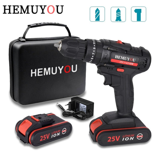 Cordless electric screwdriver mini electric drill cordless lithium ion battery 21v25V variable speed torque power tool