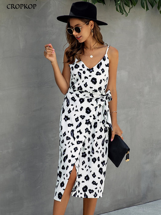 Summer Vintage Print Sexy Backless Strap Dress Woman Long Casual Sundress White Dresses 2022 Fashion Summer Clothes For Women