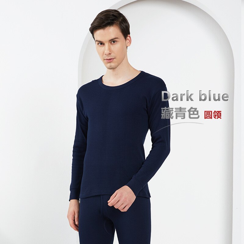 Men&#39;s Winter Thermal Underwear set Thermal Insulation Cotton Wool Long Sleeves Men Thermal Clothing Round Neck  Men&#39;s Underwear