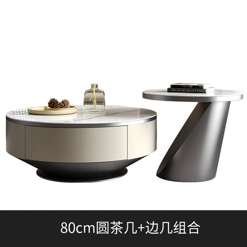 Nordic Luxury Coffee Tables Living Room Metal Low Minimalist Side Table Set Of Round Stainless Steel Table Basse Home Furniture