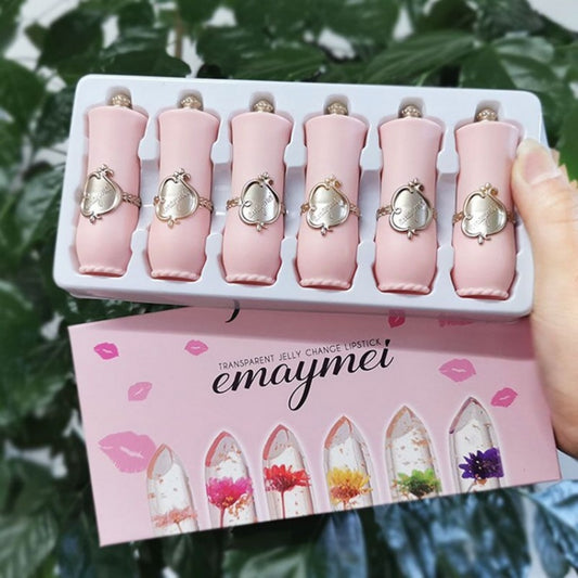 6-pack Transparent Moisturizing Jelly Lipstick Moisturizing Color Changing Lipstick Set Wholesale Make Up  Matte Lipstick