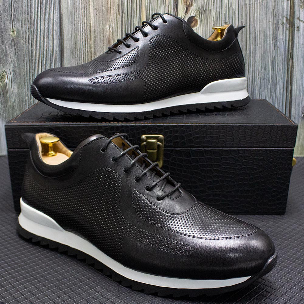 Luxury Mens Sneakers Genuine Leather Lace-Up Comfortable Oxford Classic Casual Shoes for Men Outdoor Street Travel Flat Footwear