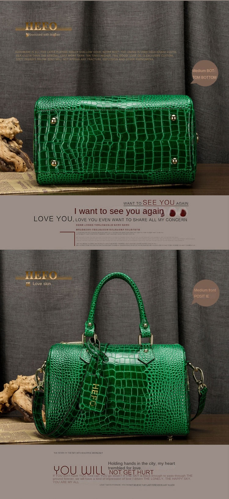 Crocodile Pattern Portable Women Handbags Leather Bag Boston Genuine Leather Cross-Body Bag New Women&#39;s Bag