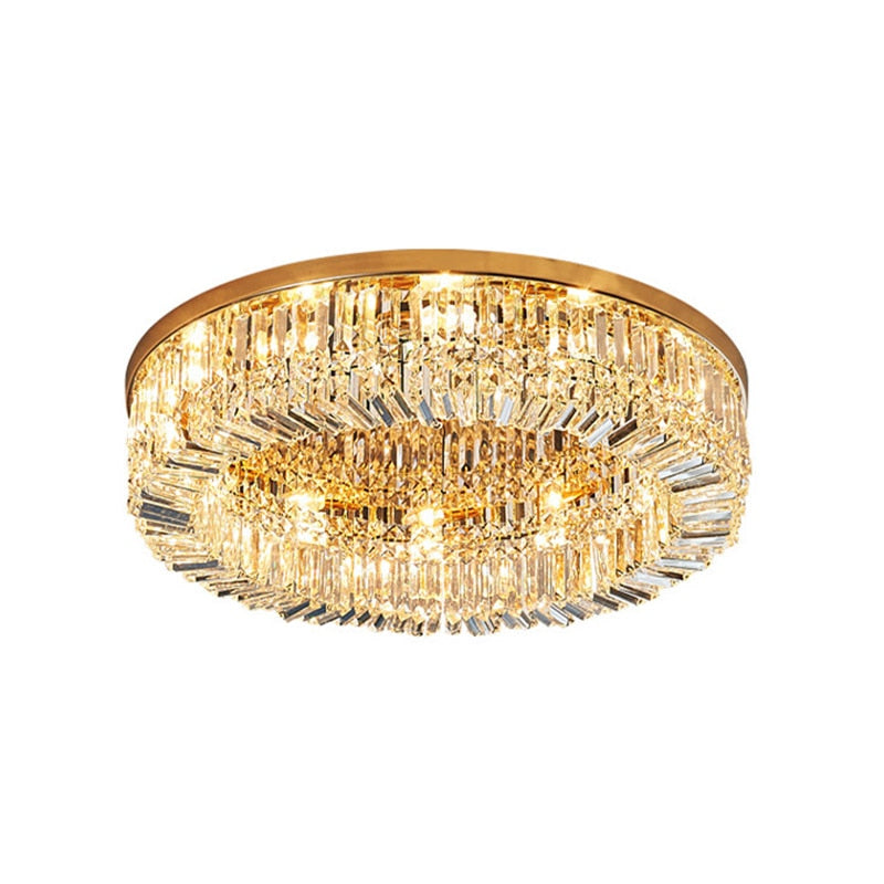 Luxury Modern Minimalist Crystal Glass Round Ceiling Chandelier For Home Living Room Bedroom Study Led Indoor Lighting Decor