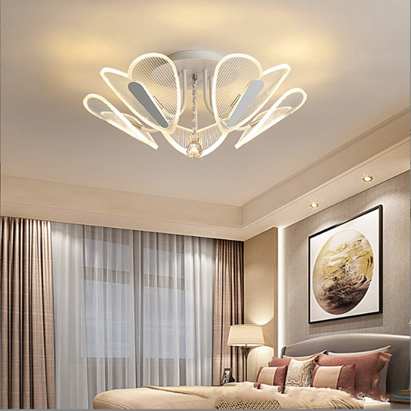 Hyundai K9 Crystal Ceiling Light Light Luxury Bedroom Dining Room Indoor Chandelier Simple Heart-Shaped Decorative