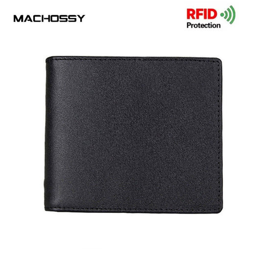 Men&#39;s Oil Wax Skin Wallet RFID Protection Man Vintage Cow Genuine Leather Wallet Male Handmade Billfold Coin Purse Short Wallet