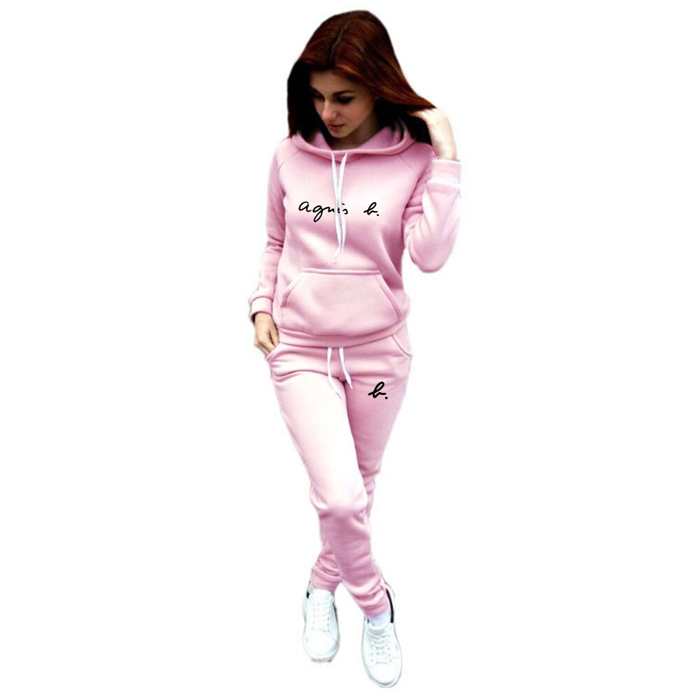 Hoodie Set Women Men Letter Printed Tracksuits Fleece Autumn Winter Hoodies and Pants Pullover Sport Sweatshirt Brand Clothing