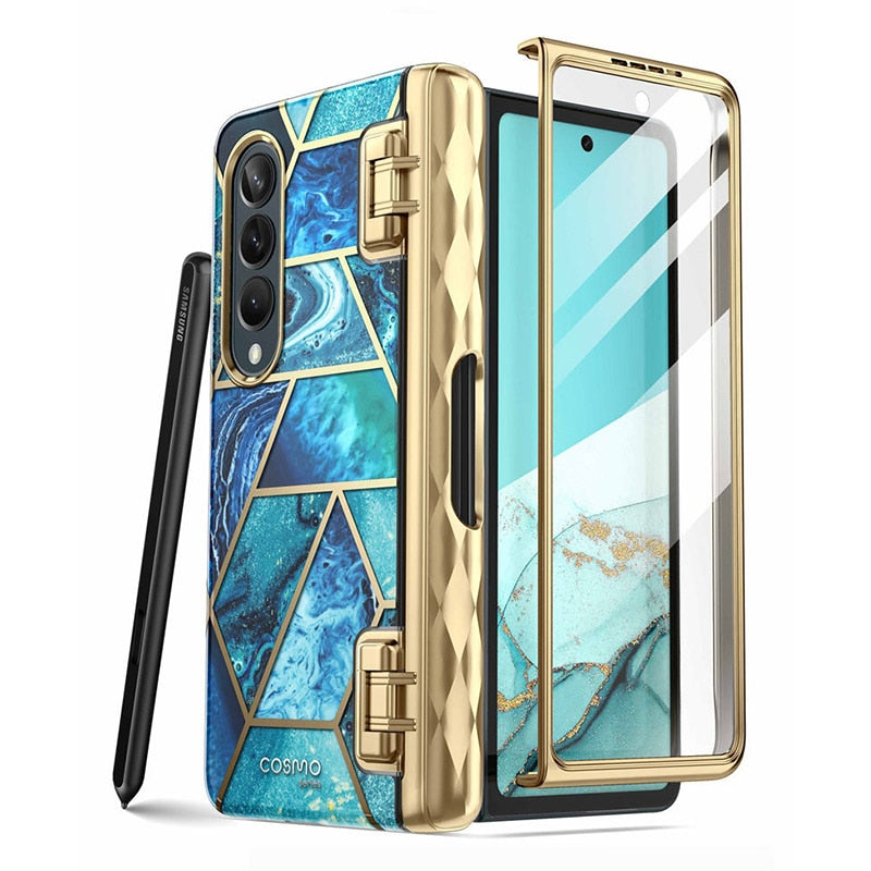 For Samsung Galaxy Z Fold 4 Case 5G (2022) I-BLASON Cosmo Slim Stylish Protective Bumper Case with Built-in Screen Protector