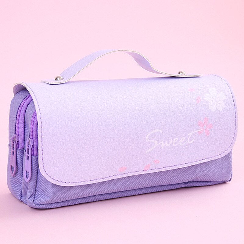 Decompression pencil case Portable cute pencil bag Cartoon school stationery bag Student pen case Unzip children pen bag prize