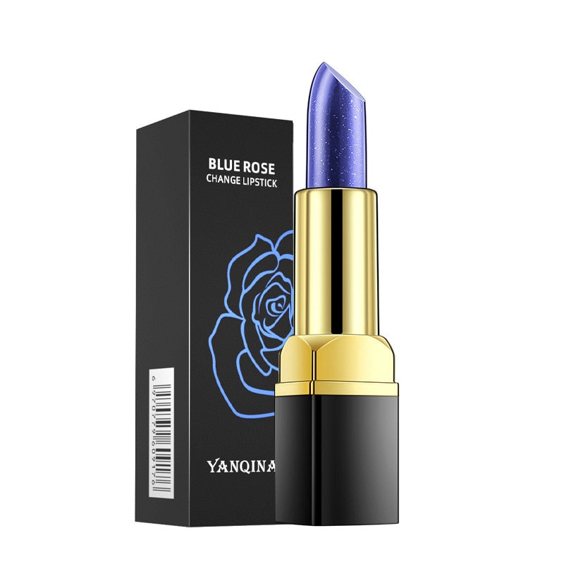 Lip Balm Blue Rose Lipstick Waterproof Temperature Color Changing Moisturizing Base Makeup Long Lasting Natural Beauty