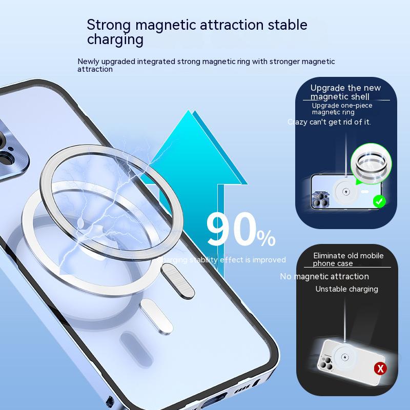 Wireless Charging Case For iphone 14 13 12 Pro Max Metal Aluminium alloy Glass ultrathin protective Magnetic Magsafe back cover