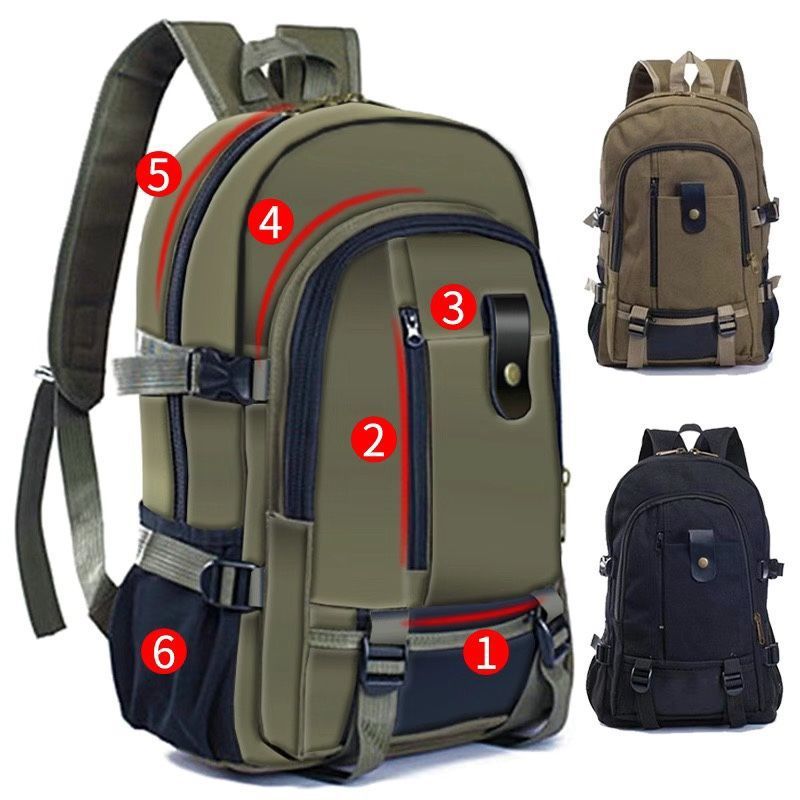 2022 New Mountaineering Bag Backpack for Men Canvas Large Capacity High School Backpacks Outdoor Travel Camping Bag Computer Bag