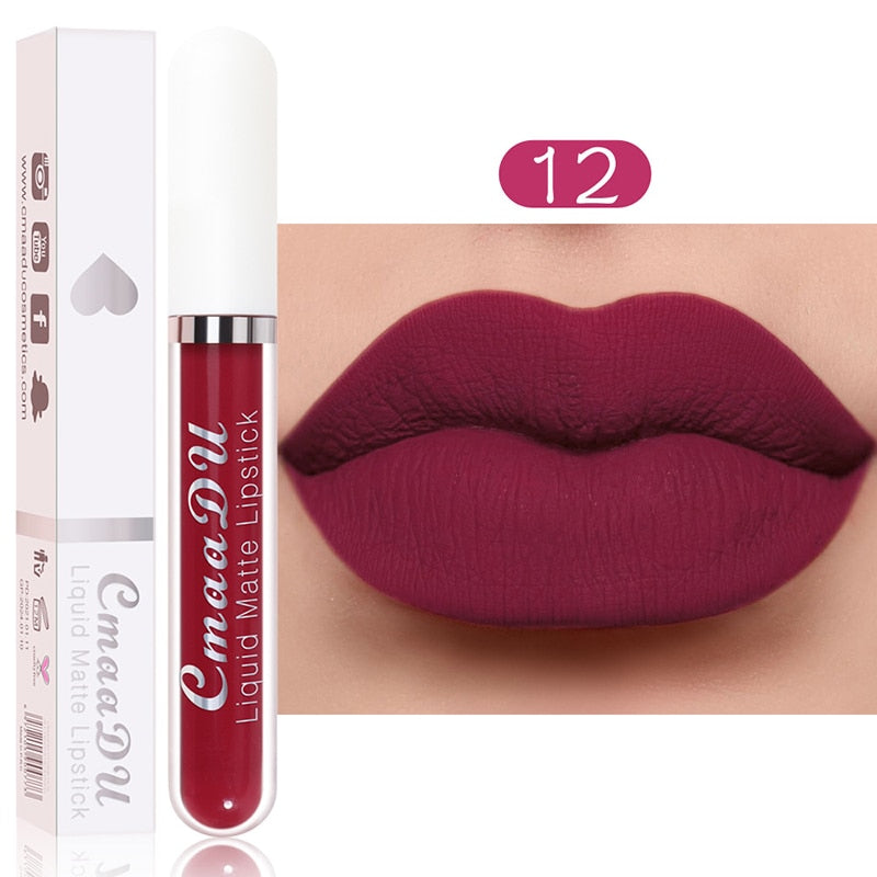 9Colors Matte Liquid Lipsticks Waterproof Ultra Velvet Lip Stick Pigment Sexy Red Nude Long Lasting Lip Gloss Makeup