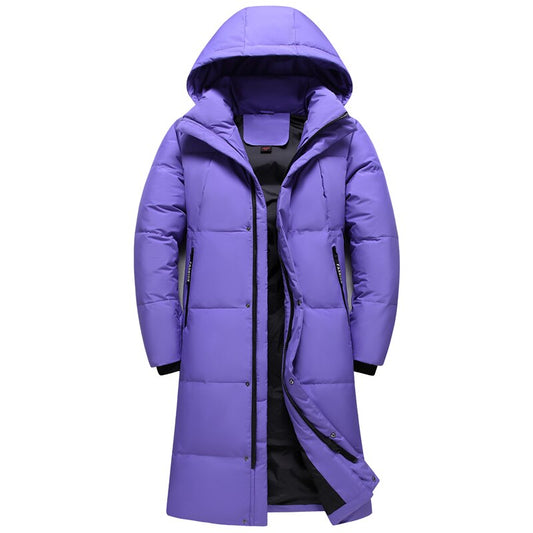 2022 New Arrival Winter Down Jackets Men Overcoat Fashion Thicken Warm 90% White Duck Down Coats for Men Hooded Black Long Parka