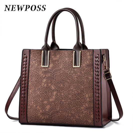 Newposs Valenkuci Leather Handbags Women Bag High Quality Casual Female Bags Trunk Tote Famous Brand Shoulder Bag Ladies Bolsos