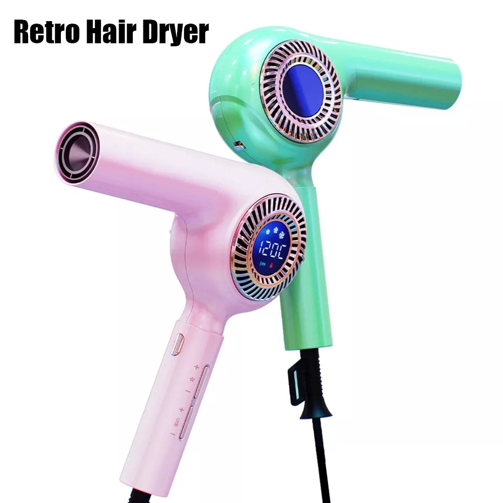 Retro Hair Dryer 1600W High Speed Anion Brushless Professional Hot and Cold Wind Lightweight Low Noise Radiation-free Blower