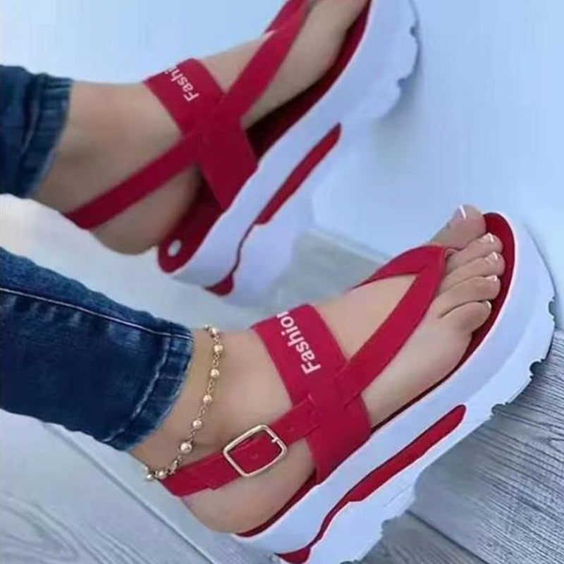 2022 New Sandals Women Summer Wedges Beach Sandals Flip Flops Platform Sandals Outdoor Casual Ladies Plus Size Zapatillas Mujer