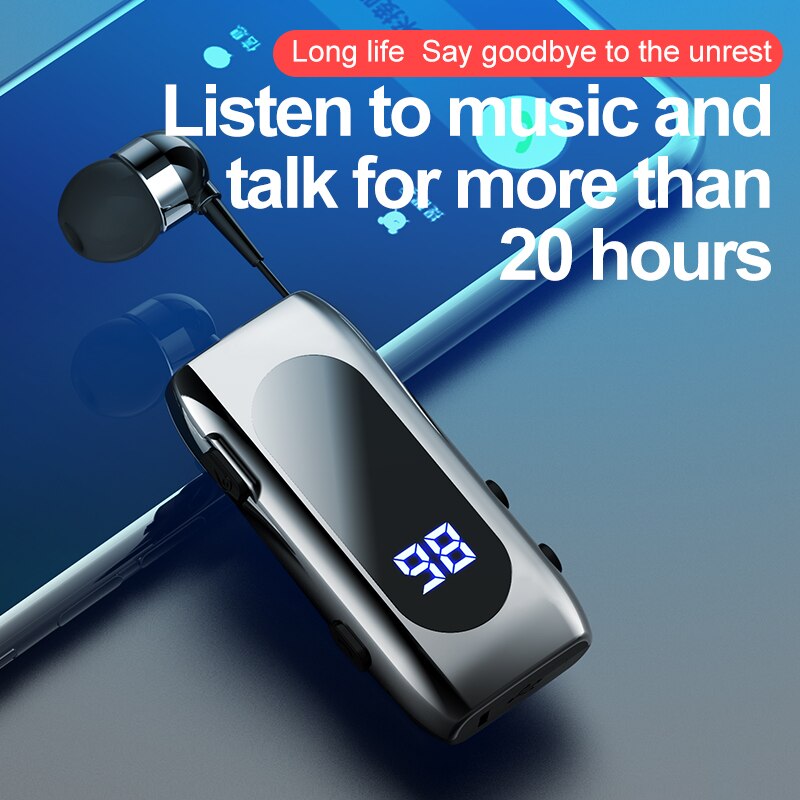 New Sale K55 Mini Bluetooth Headset BT5.2 Talk Time 20 Hours Call Remind Vibration Sport Clip Driver Auriculares Earphone