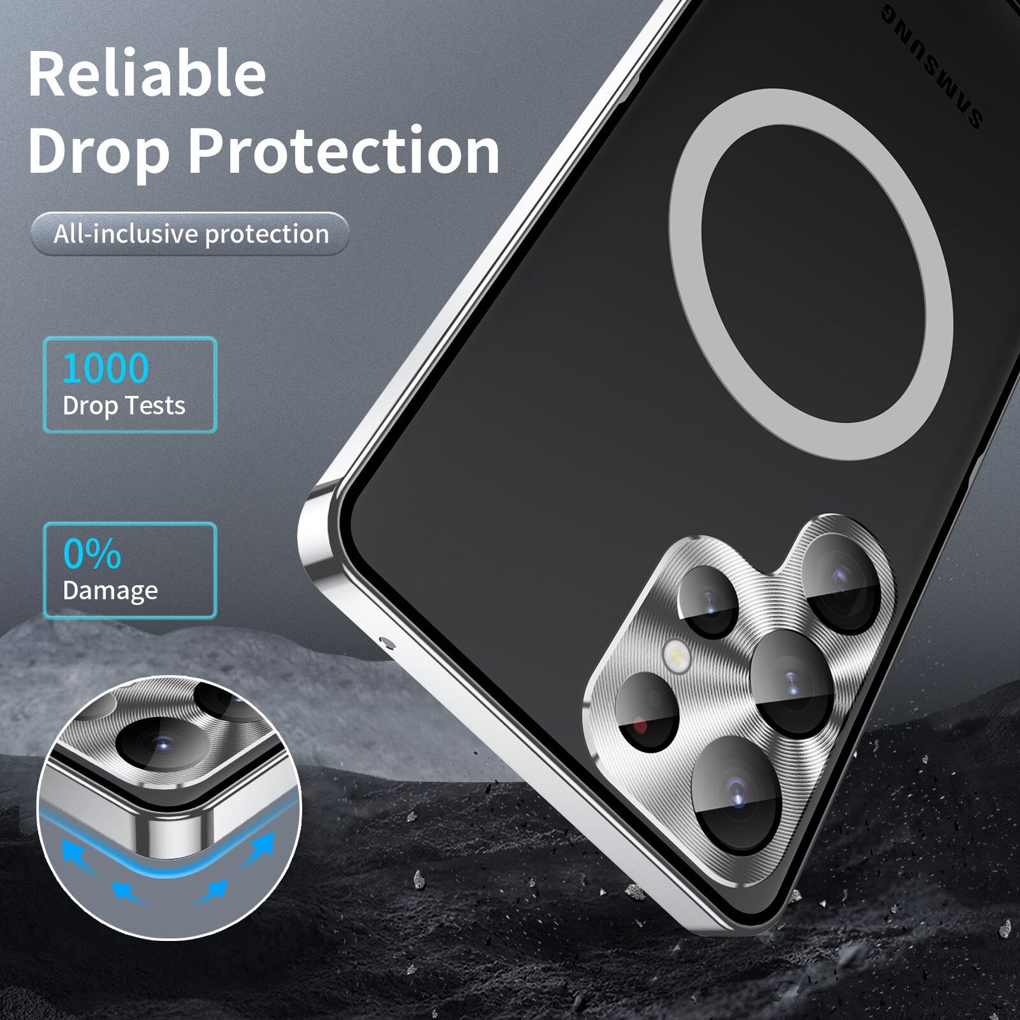 For Samsung Galaxy S23 S22 S21 Note 20 10 Ultra Magnetic Magsafe Case Metal Alloy Glass Frosted Protective ultra-thin back cover