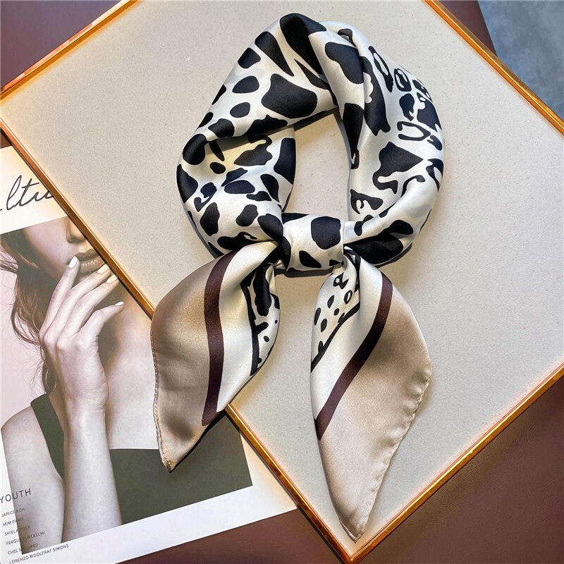 Design Silk Feeling Square Scarf Women Luxury 70cm Shawl Wraps Female Hair Hand  Wrist Foulard Headkerchief Hijab Bandana New