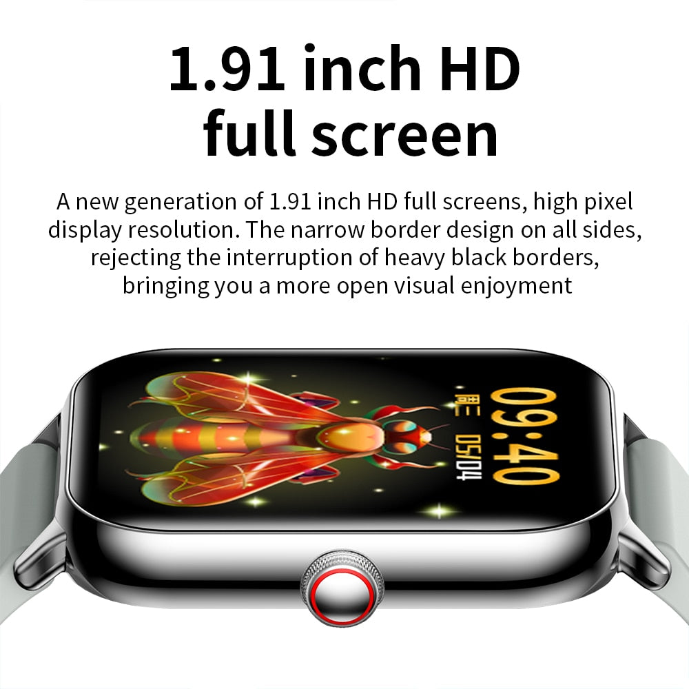 World Premiere KUMI KU6 Smart Watch 1.91inch NFC Smartwatch Bluetooth Call 110+ Sport Heart Rate Tracker IP68 Waterproof