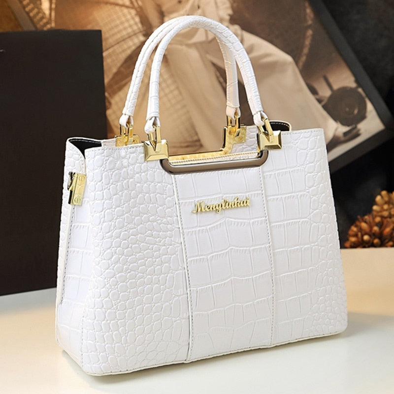 Genuine Leather Women Handbag 2022 New Fashion Brand Crocodile Pattern Lady Portable Tote Bag Shoulder Crossbody Bags For Female