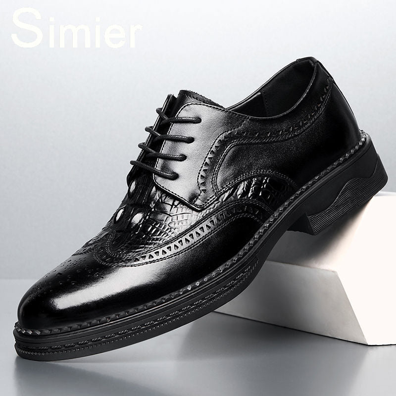 Fashion Men&#39;s oxfords shoes lace up brogue Luxury Tassels Formal Men Dress Office Wedding party Shoes Men Leather Shoes men