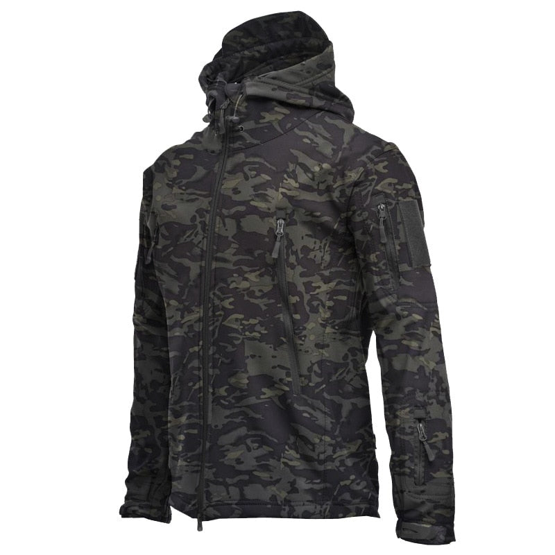 Military Shark Skin Soft Shell Jackets Men Tactical Windproof Waterproof Jacket Men Army Combat Jackets Mens Hooded Bomber Coats