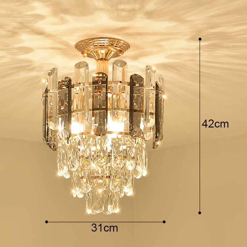 Luxury Crystal Ceiling Small Chandelier Living Room Decoration Bedroom Porch Corridor Led Indoor Pendant Lighting For Home