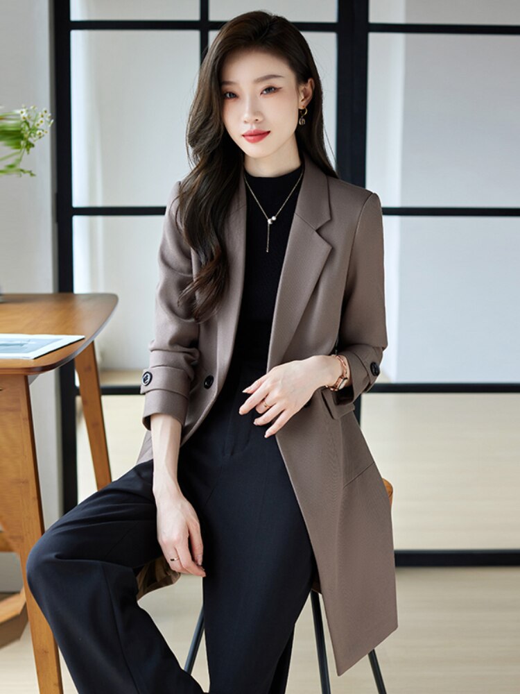 Autumn Trench Coat for Women  Mid-length  Jackets 2022 New Fashion Women Clothing Suit Jacket Women OL Elegant Long Coat Women