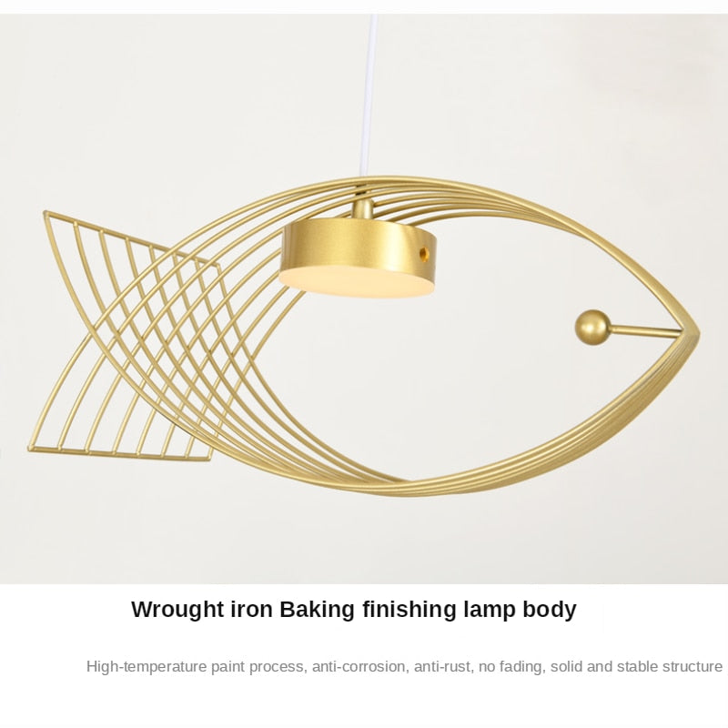 American Fish Shaped Pendant Lights Modern Bedroom Kitchen Living Room Chandelier Dining Room Chandelier Hot Pot Restaurant Lamp