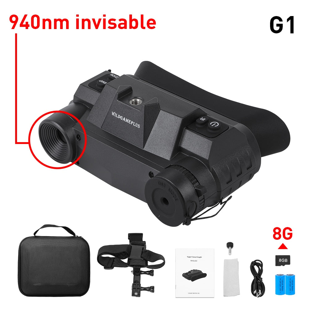 ISHARE NV8000 Helmet 3D Night Vision Goggles IR 1080p HD infrared NV Binocular Naked Eye 3D Helmet Eyepiece Head Mount Darkness