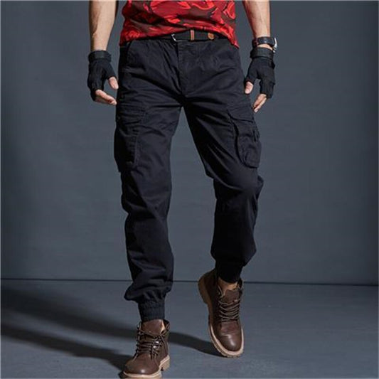 High Quality Khaki Casual Pants Men Military Tactical Joggers Camouflage Cargo Pants Multi-Pocket Fashions Black Army Trousers