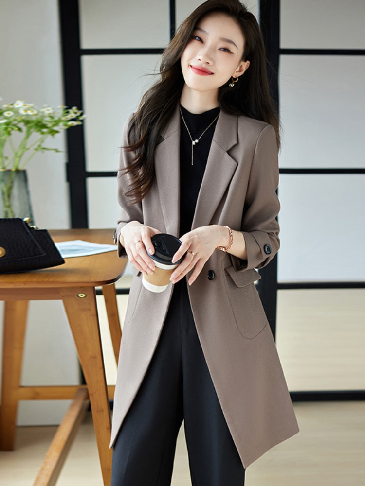 Autumn Trench Coat for Women  Mid-length  Jackets 2022 New Fashion Women Clothing Suit Jacket Women OL Elegant Long Coat Women