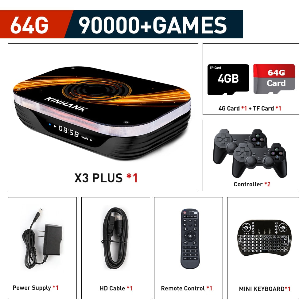 Super Console X3 Plus Retro Game Console For PSP/PS1/N64/Sega Saturn/DC 114000+ Games4K/8K HD TV Box Video Game Player Dual Wifi