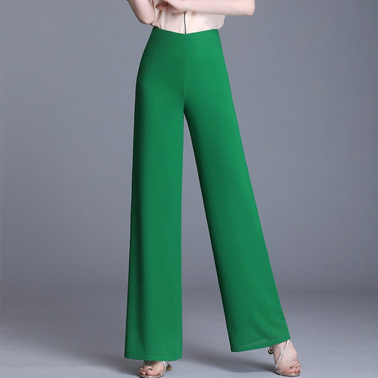 2023 Summer Chiffon Wide Leg Pants Women Vintage High Waist Black Pants Casual Long Trousers Women Loose Korean Pants