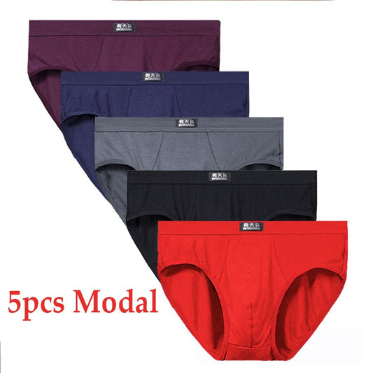 5pcs/Lot 5XL Modal Men&#39;s Underwear Briefs Male Underpants for Men Brief Panties Mens shorts Bikini Pant Men Sexy Solid comfort