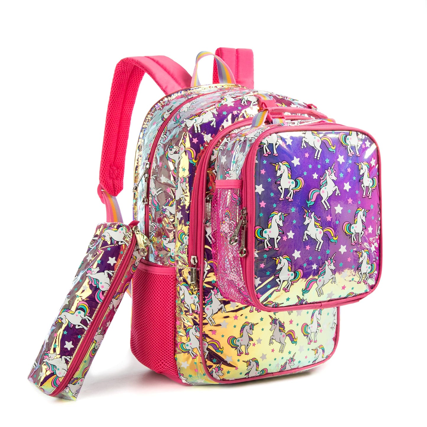 School Bags Backpacks for School Teenagers Girls Waterproof Spine Protection Schoolbag Sequined Detachable Lunch Bag  Girls Bags